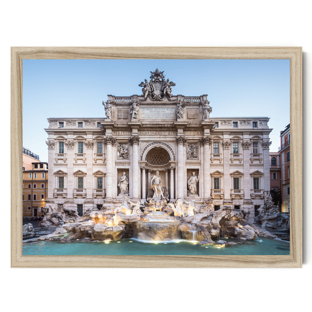 Trevi Fountain, Rome, Italy – fine art print in a natural frame, no mat