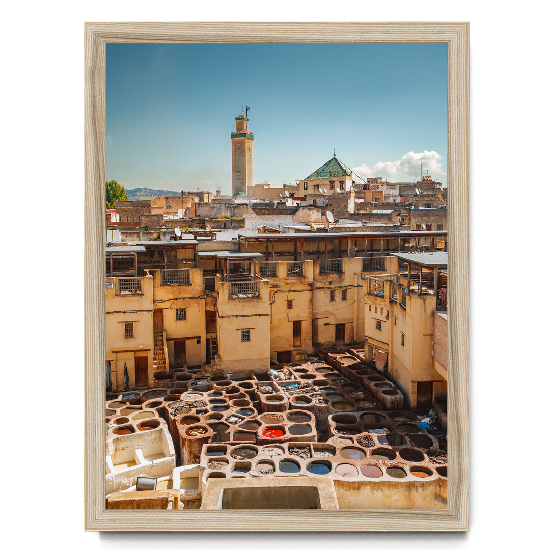 The Tannery, Fes, Morocco – fine art print in a natural frame, no mat