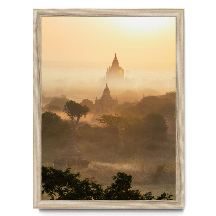 Bagan Pagodas II, Myanmar – fine art print in a natural frame, no mat