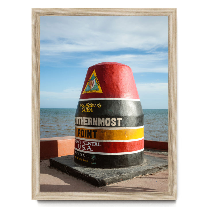 Southernmost Point, Key West, Florida, USA – fine art print in a natural frame, no mat