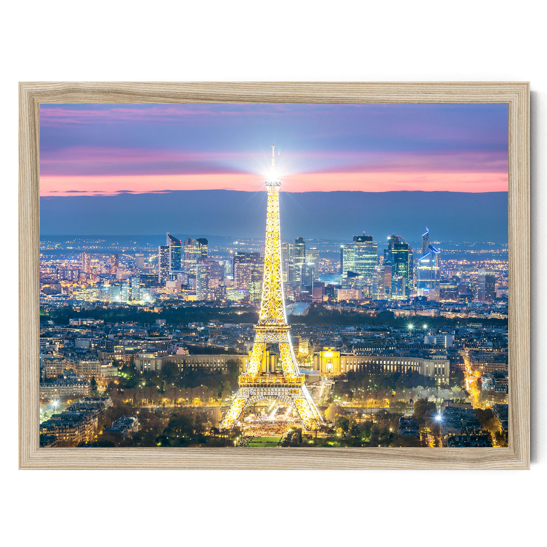 Night in Paris I, France – fine art print in a natural frame, no mat