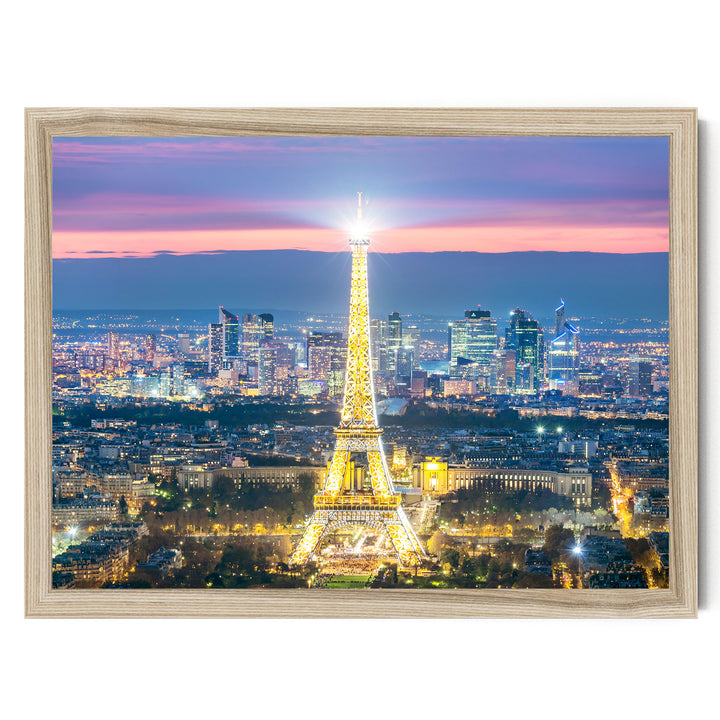 Night in Paris I, France – fine art print in a natural frame, no mat