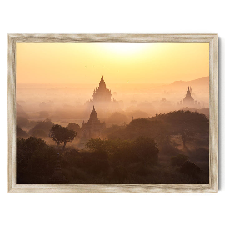 Bagan Pagodas I, Myanmar – fine art print in a natural frame, no mat