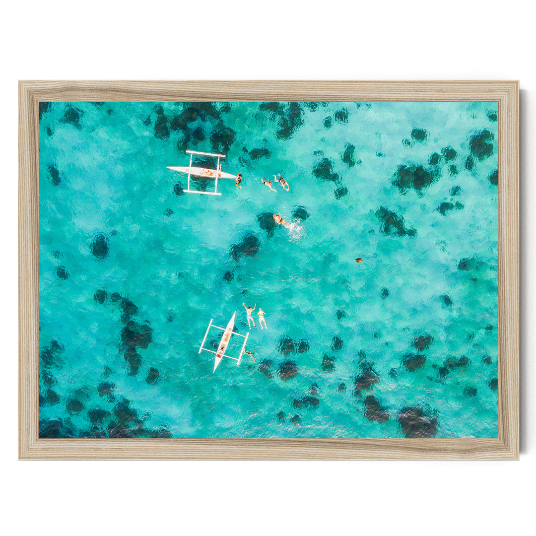 Snorkeling in the Sea, Maldives – fine art print in a natural frame, no mat