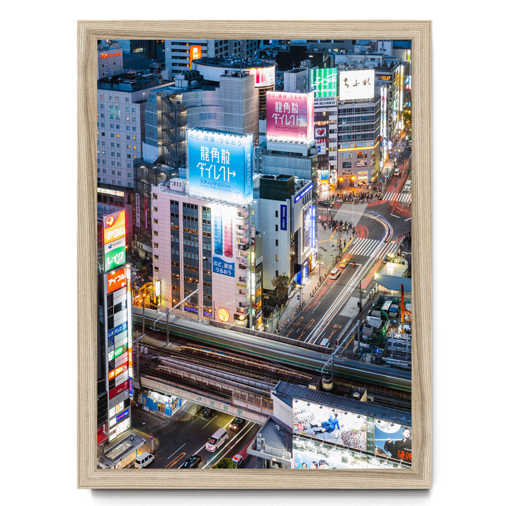 Tokyo Nights I, Japan – fine art print in a natural frame, no mat