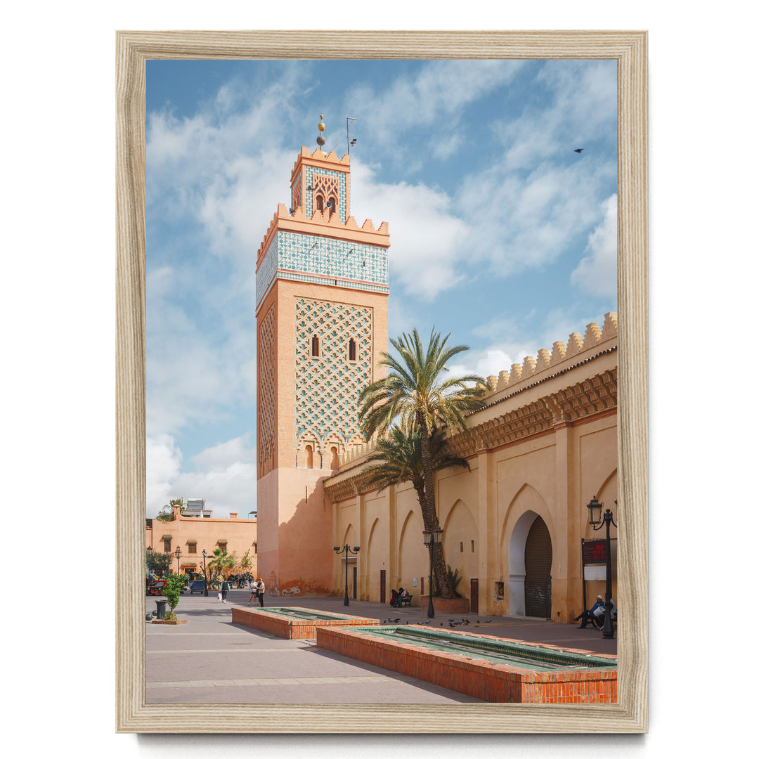 Moulay El Yazid Mosque, Marrakesh, Morocco – fine art print in a natural frame, no mat