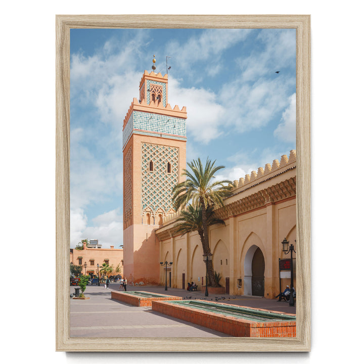Moulay El Yazid Mosque, Marrakesh, Morocco – fine art print in a natural frame, no mat