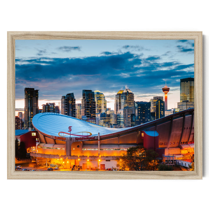 Calgary Skyline, Alberta, Canada – fine art print in a natural frame, no mat