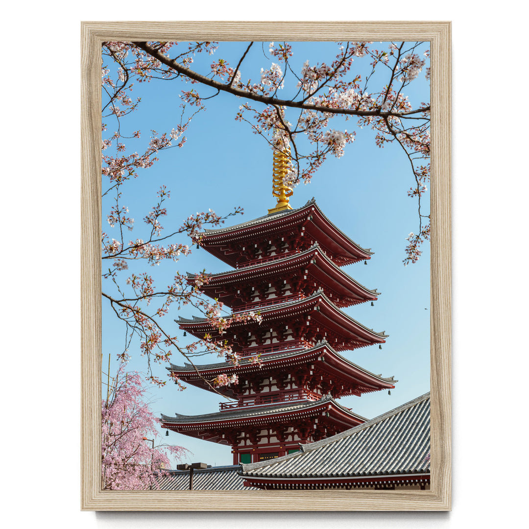 Asakusa Pagoda, Tokyo, Japan – fine art print in a natural frame, no mat