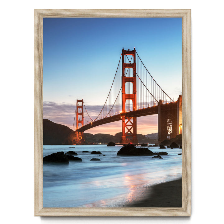 Iconic Golden Gate II, San Francisco, California – fine art print in a natural frame, no mat