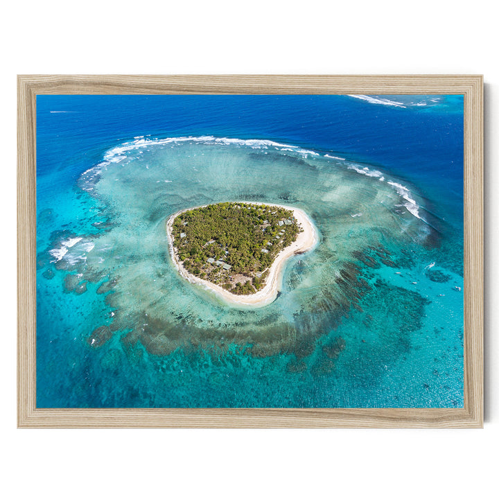 Heart Island, Fiji – fine art print in a natural frame, no mat