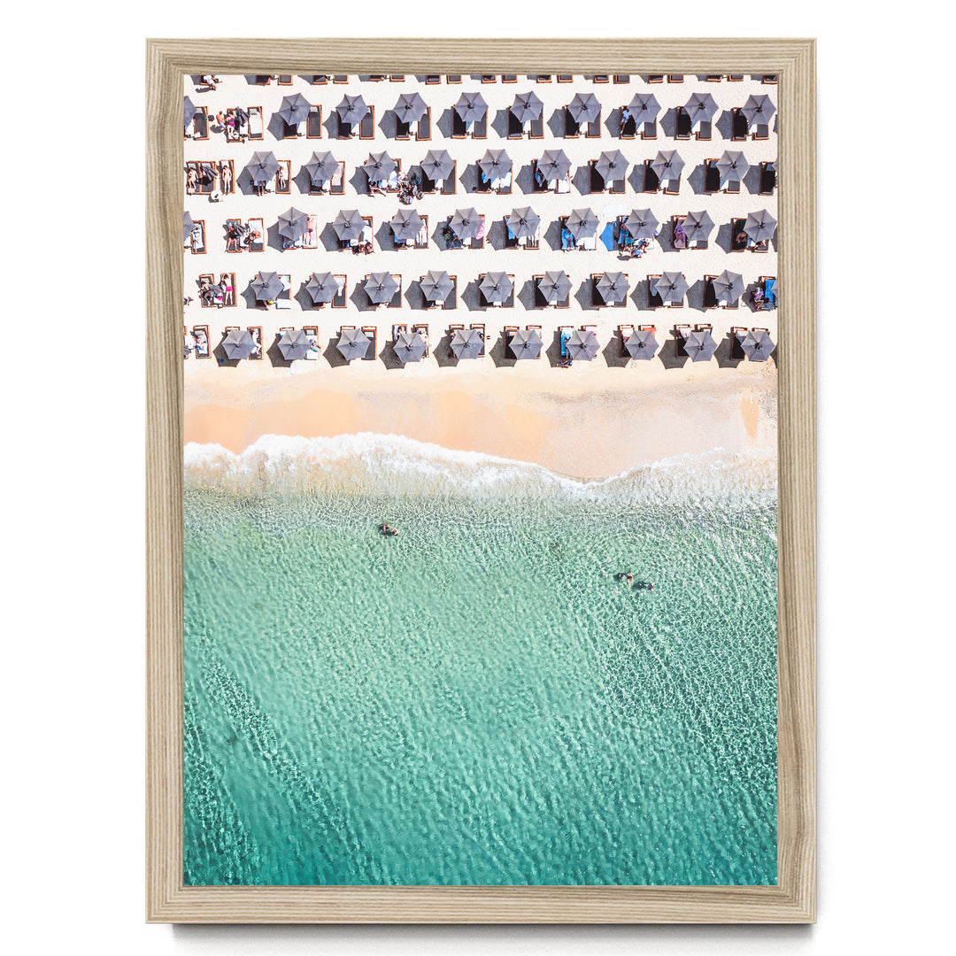 Mykonos Beach II, Elia, Greece – fine art print in a natural frame, no mat