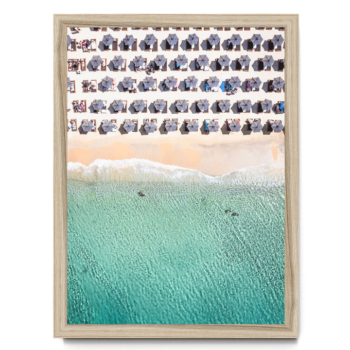 Mykonos Beach II, Elia, Greece – fine art print in a natural frame, no mat