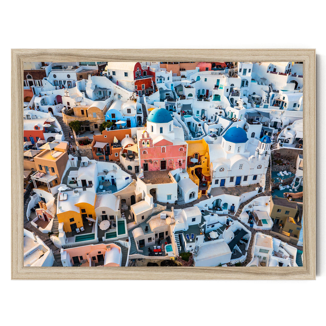Santorini Colors, Oia, Greece – fine art print in a natural frame, no mat