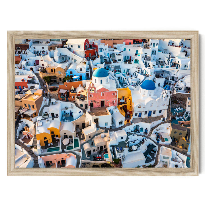 Santorini Colors, Oia, Greece – fine art print in a natural frame, no mat
