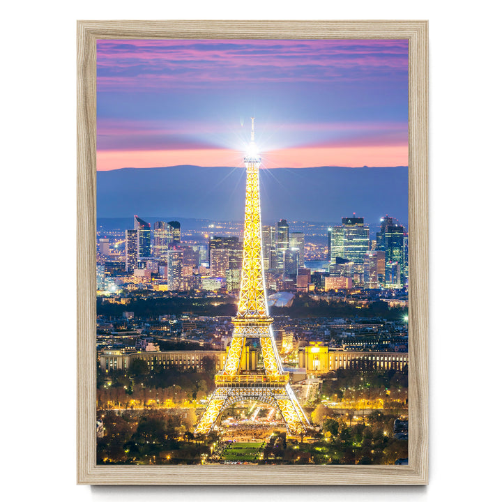 Night in Paris II, France – fine art print in a natural frame, no mat