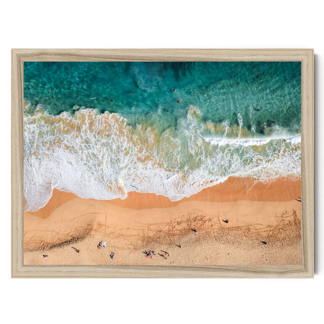 Hawaiian Beach, Oahu, Hawaii – fine art print in a natural frame, no mat