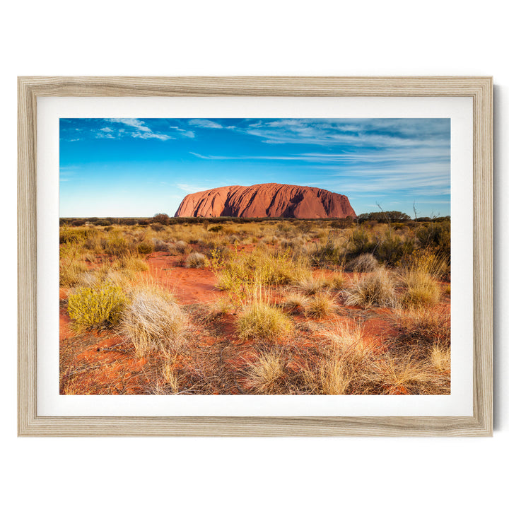 Uluru at Sunset I, Northern Territory, Australia – fine art print in a natural frame with white mat