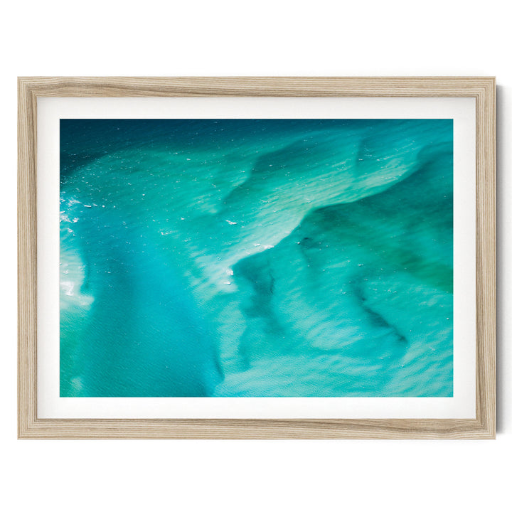 Ocean Abstract, Whitsundays, Australia – fine art print in a natural frame with white mat