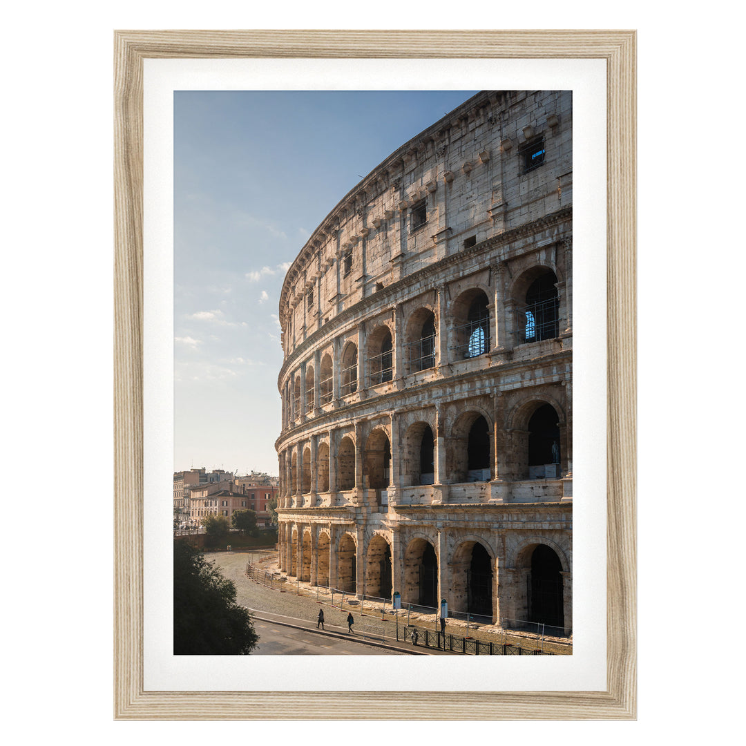 Colosseum at Sunrise III, Rome, Italy – fine art print in a natural frame with white mat