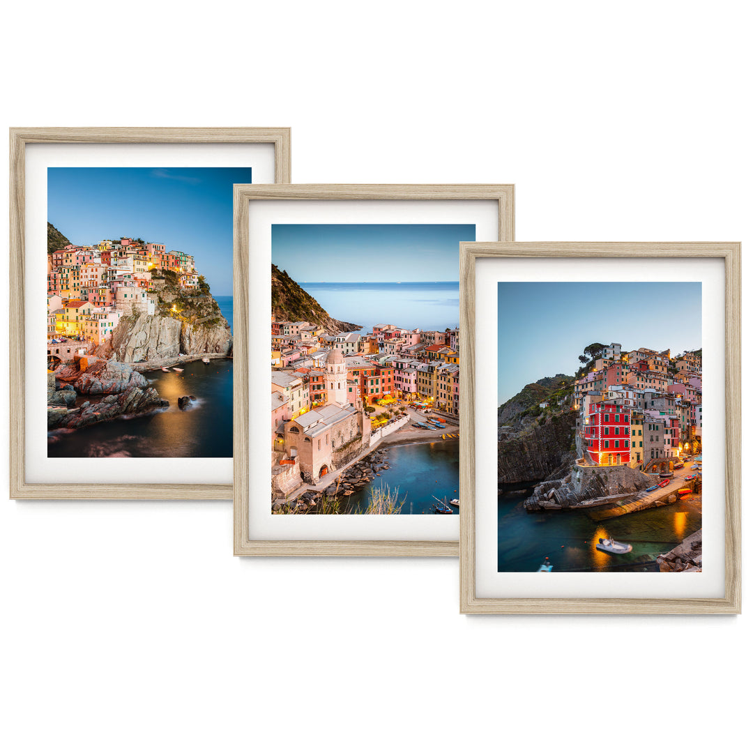 Cinque Terre, Liguria, Italy – Print Set – fine art print set in natural frames with white mats