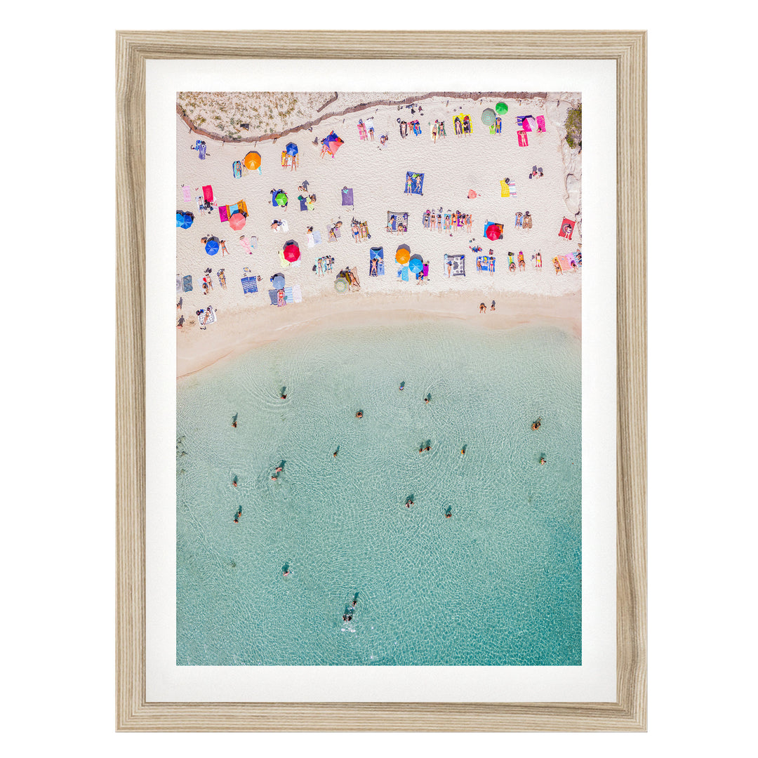 Summer at the Beach I, South-East Asia – fine art print in a natural frame with white mat