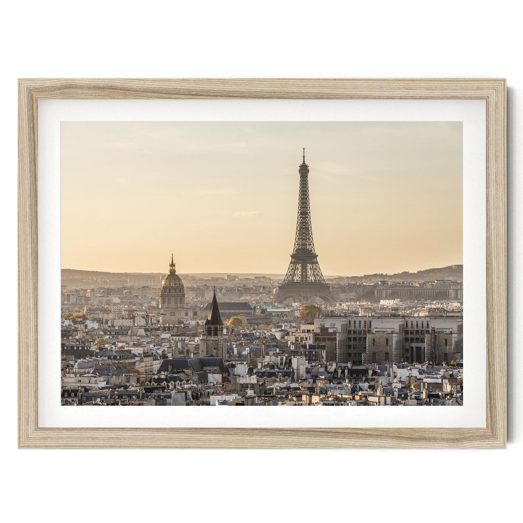 Paris Icons, France – fine art print in a natural frame with white mat