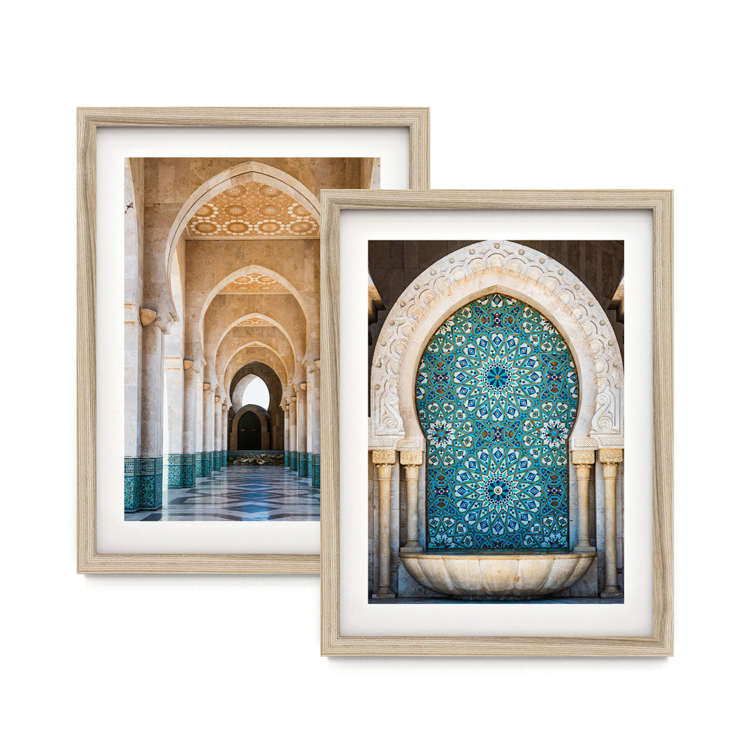 Moroccan Arches, Morocco – Print Set of 2 – fine art print set in natural frames with white mats