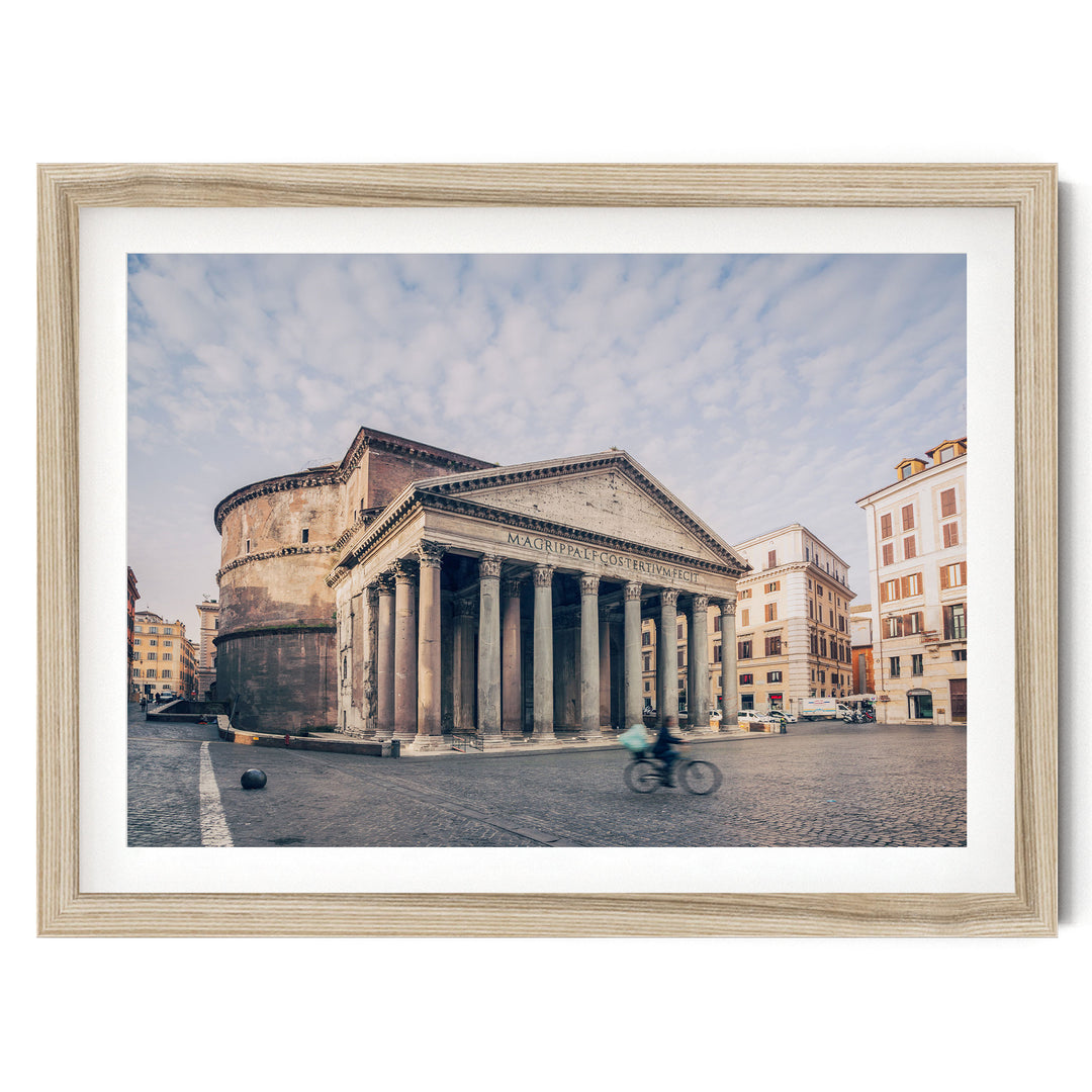Pantheon, Rome, Italy – fine art print in a natural frame with white mat