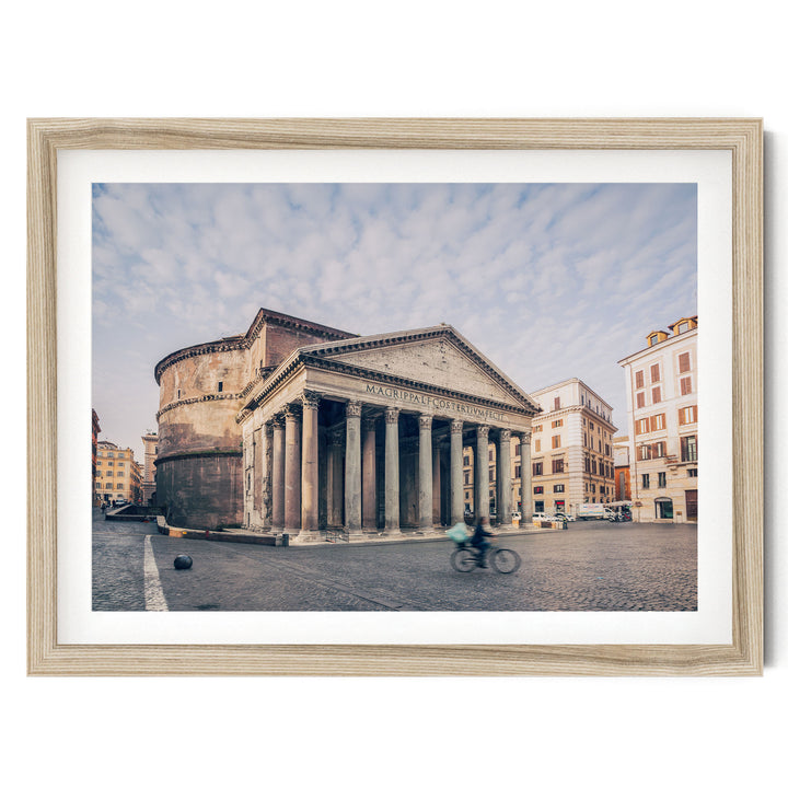 Pantheon, Rome, Italy – fine art print in a natural frame with white mat