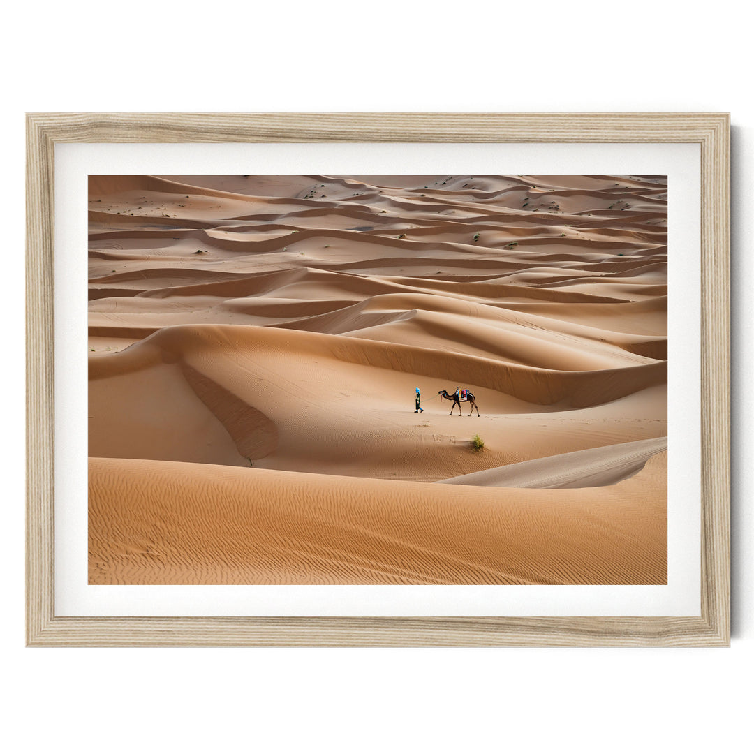 Sahara Desert, Erg Chebbi, Morocco – fine art print in a natural frame with white mat