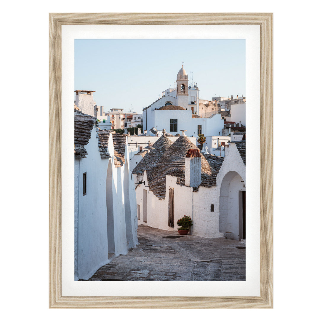 Alberobello Trulli, Puglia, Italy – fine art print in a natural frame with white mat