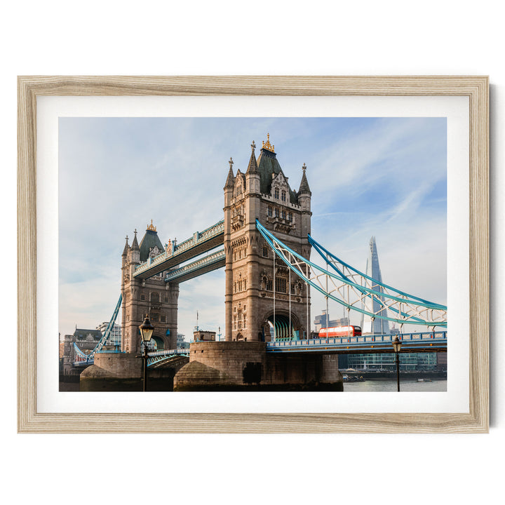 London Icons, England – fine art print in a natural frame with white mat