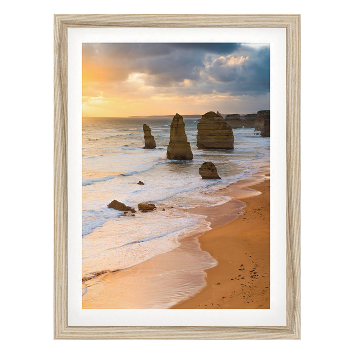 The Twelve Apostles II, Great Ocean Road, Australia – fine art print in a natural frame with white mat