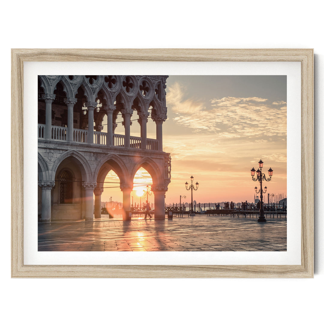 Doge's Palace, Venice II, Italy – fine art print in a natural frame with white mat