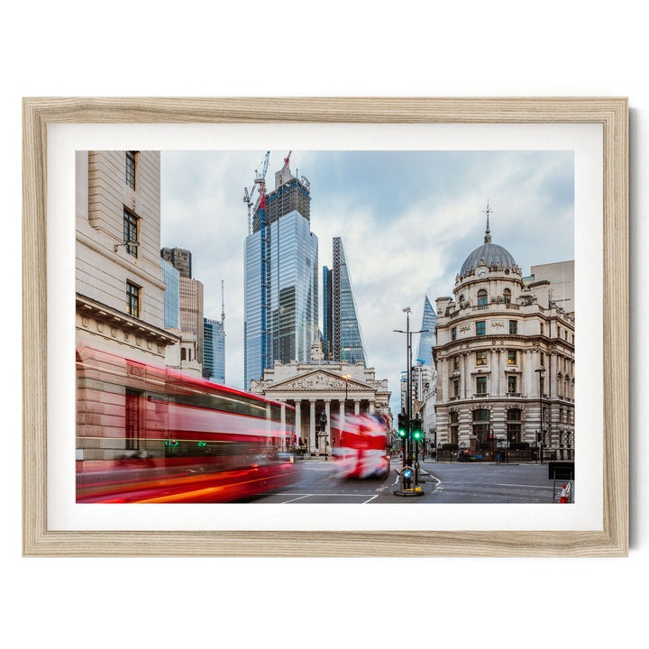 The City of London, England – fine art print in a natural frame with white mat