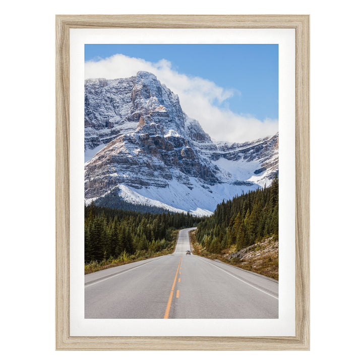 Icefields Parkway, Alberta, Canada – fine art print in a natural frame with white mat