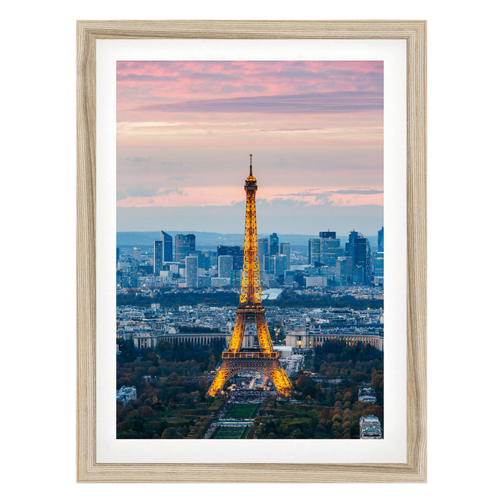 Eiffel Tower at Sunset, Paris, France – fine art print in a natural frame with white mat
