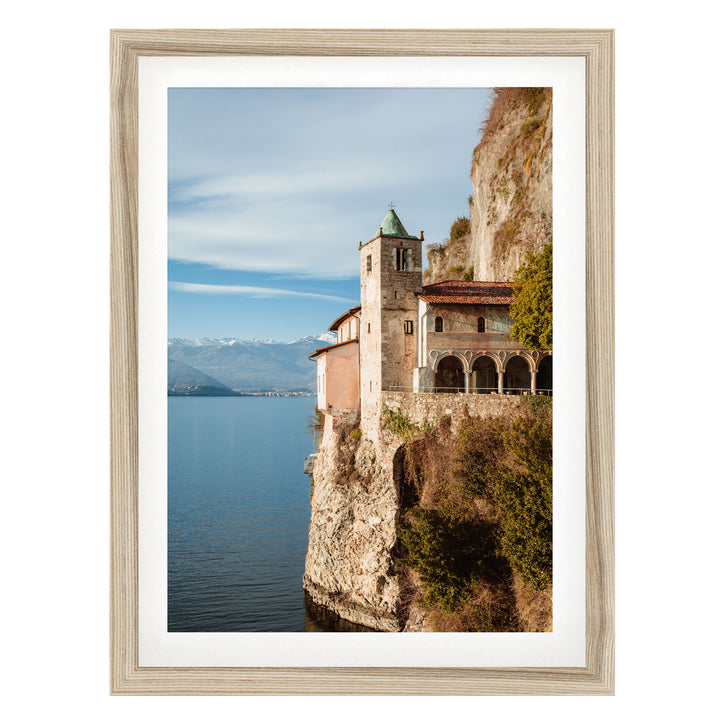Hermitage on the Lake, Lake Como, Italy – fine art print in a natural frame with white mat