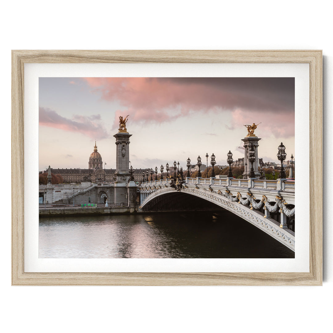 Pont Alexandre III, Paris, France – fine art print in a natural frame with white mat