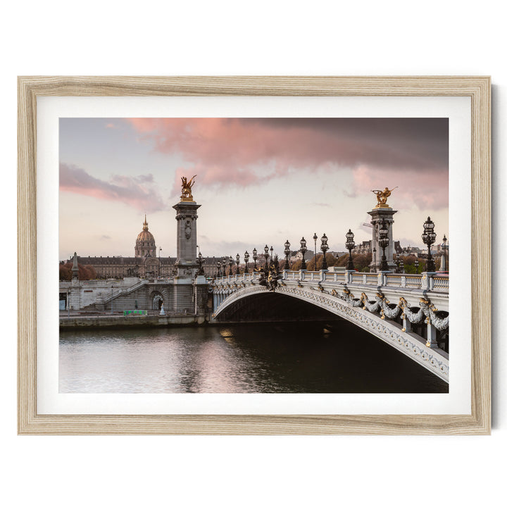Pont Alexandre III, Paris, France – fine art print in a natural frame with white mat