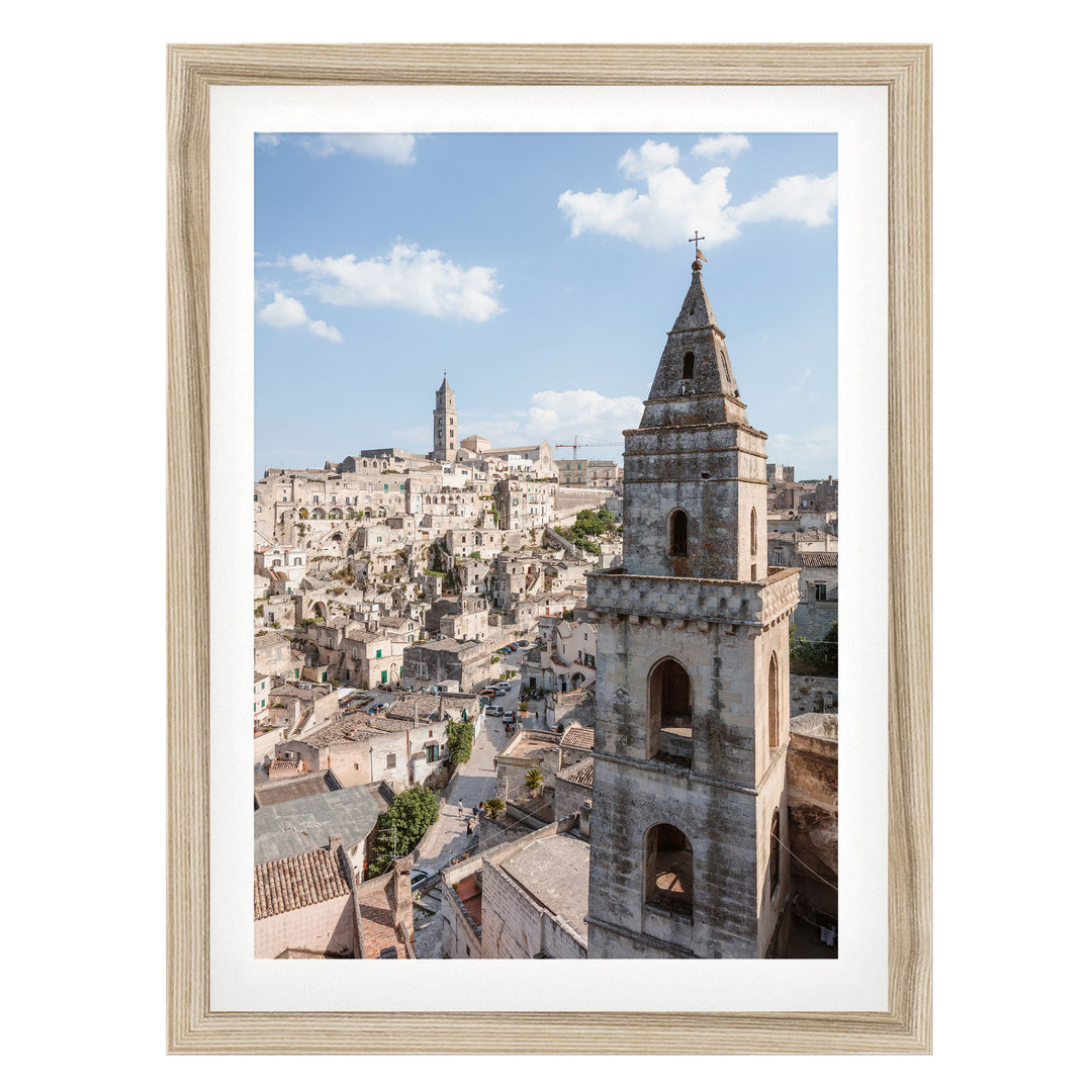 Old Town, Sassi di Matera, Italy – fine art print in a natural frame with white mat