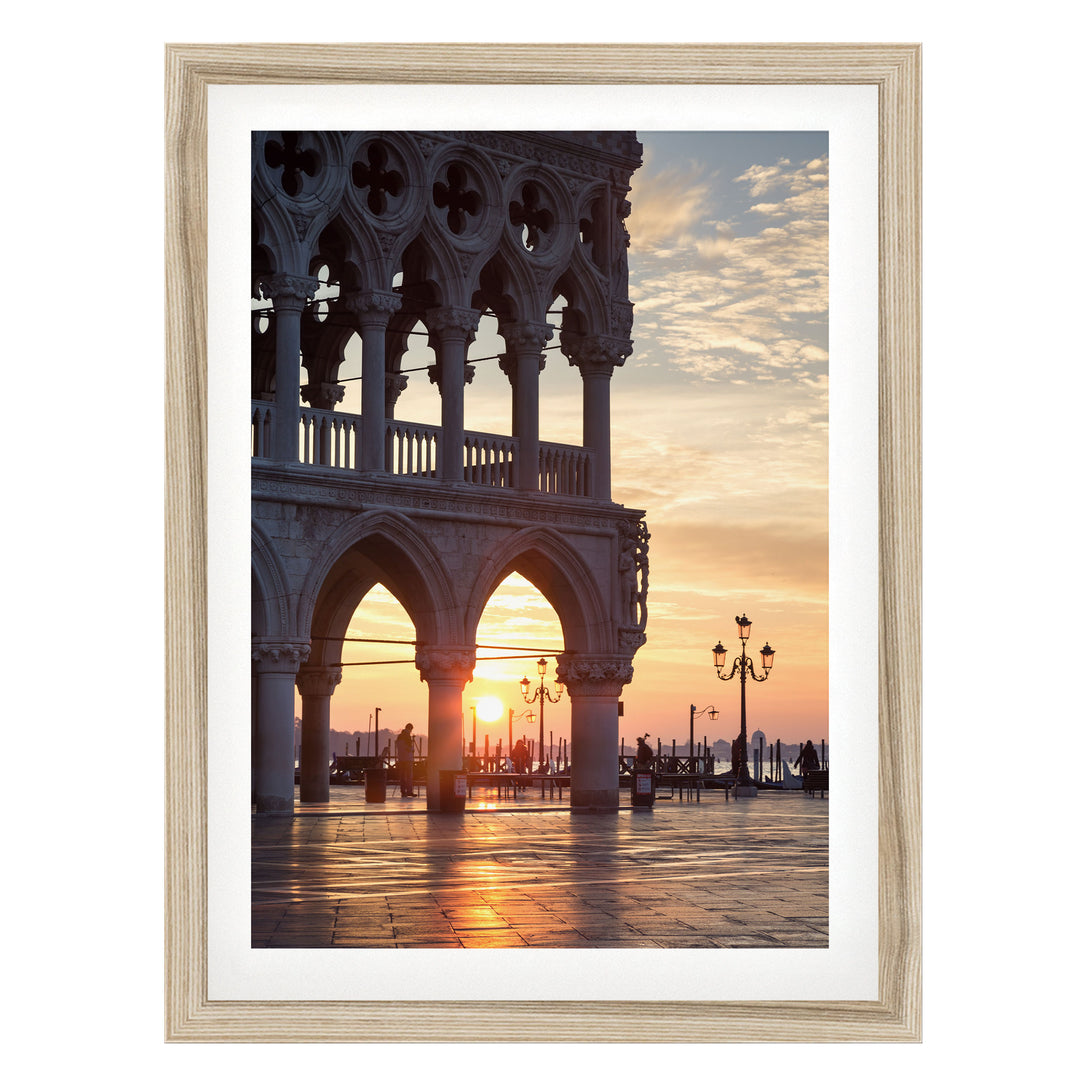Doge's Palace, Venice I, Italy – fine art print in a natural frame with white mat