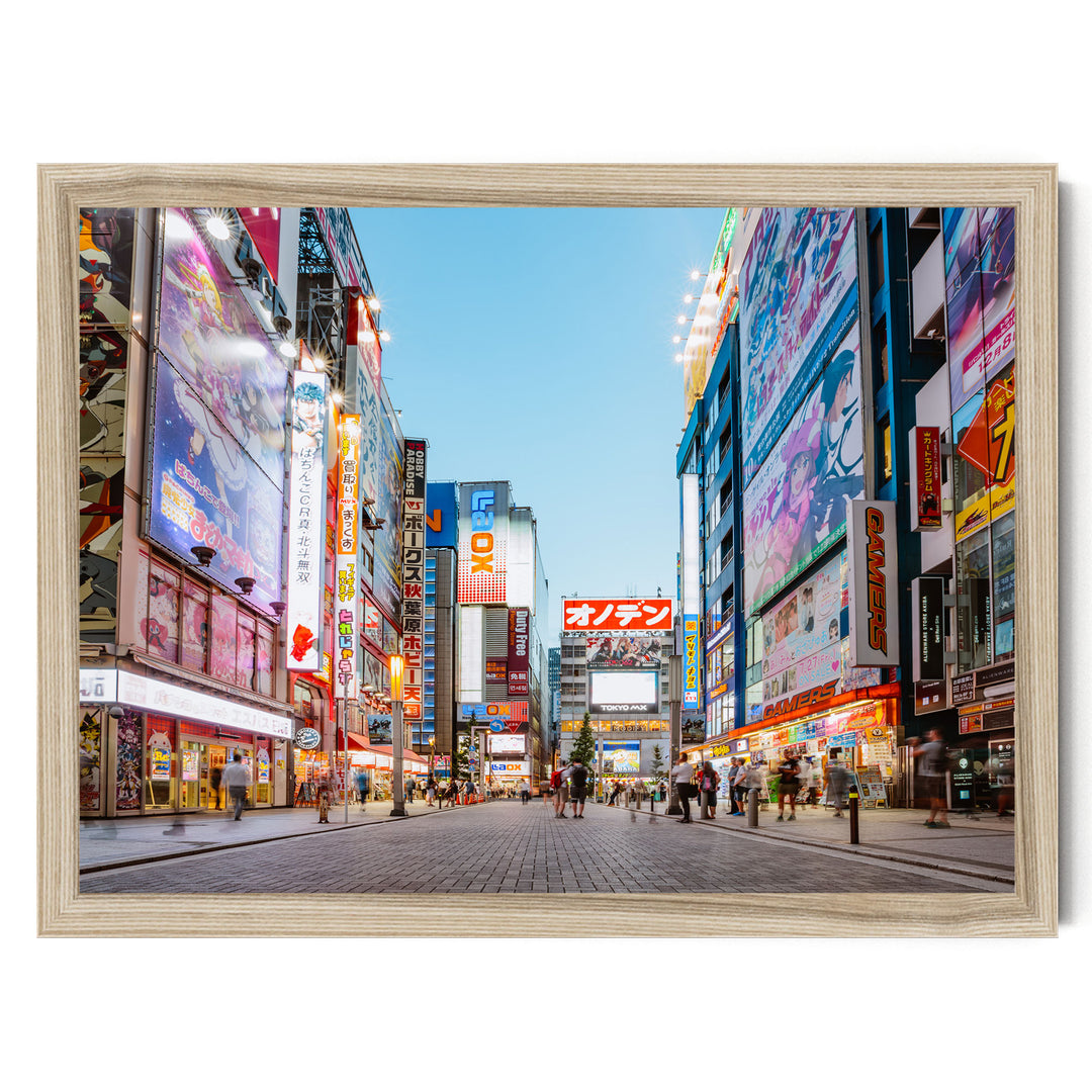 Akihabara Electric Town, Tokyo, Japan – fine art print in a natural frame, no mat