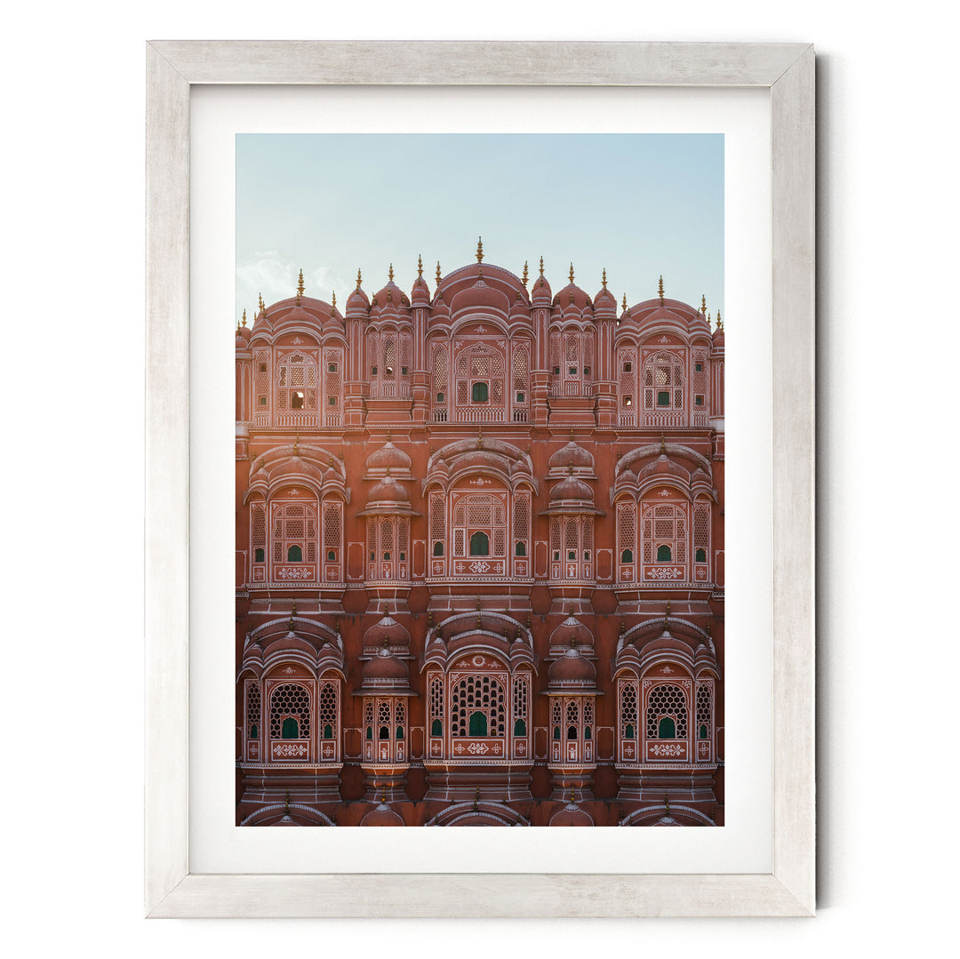 Palace of the Winds, Jaipur, India – fine art print in a silver frame with white mat