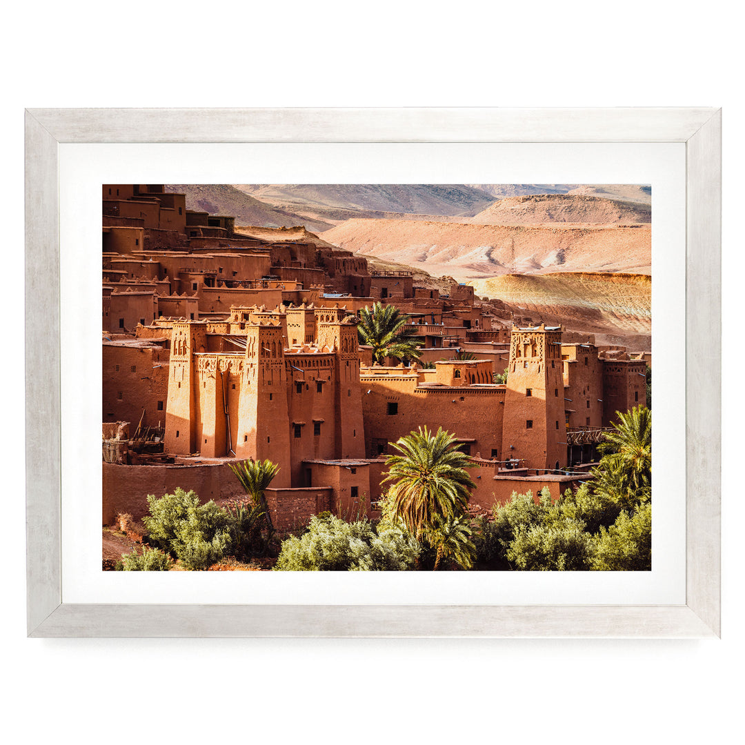Ait Benhaddou, Morocco – fine art print in a silver frame with white mat