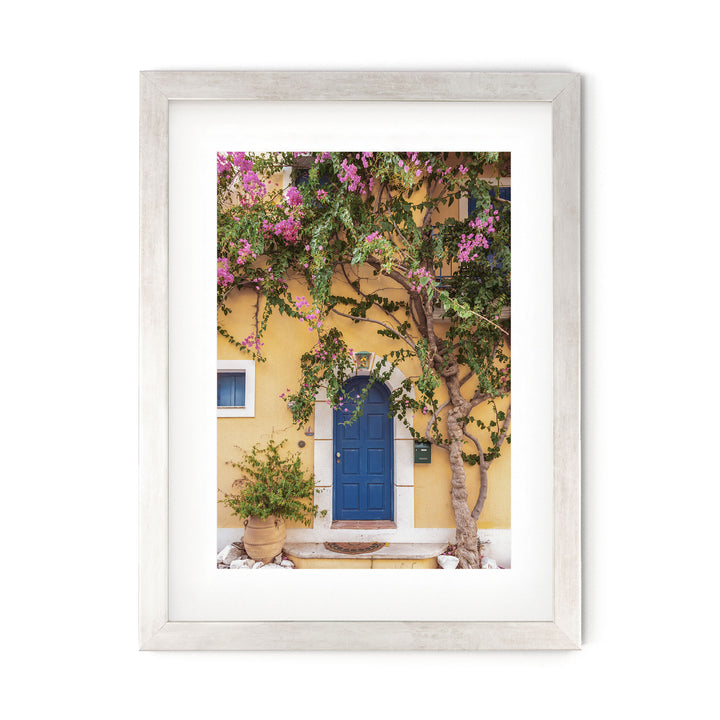 Greek House, Kefalonia, Greece – fine art print in a silver frame with white mat