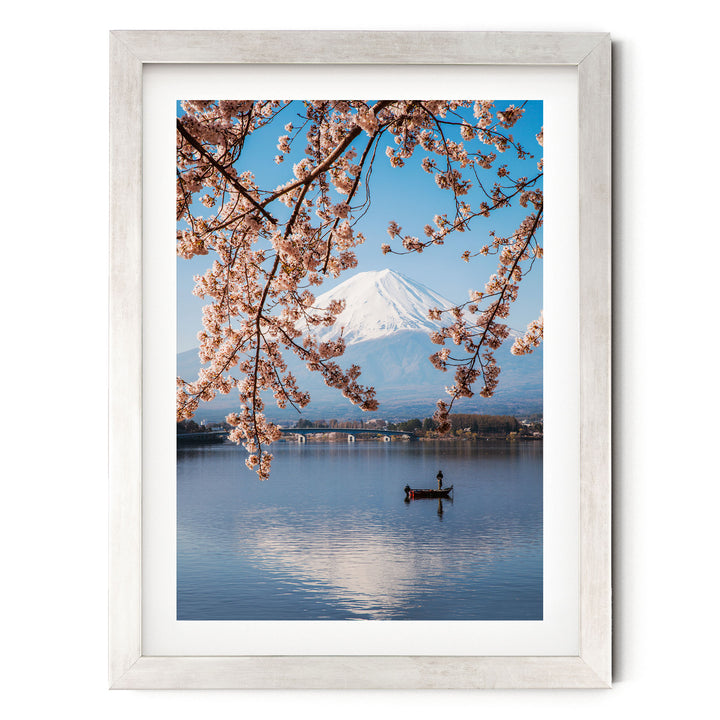 Fuji Five Lakes I, Japan – fine art print in a silver frame with white mat
