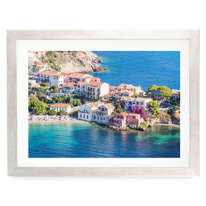 Assos, Kefalonia, Greece – fine art print in a silver frame with white mat