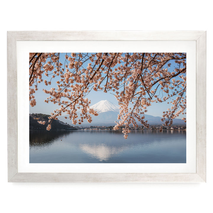 Fuji Five Lakes II, Japan – fine art print in a silver frame with white mat